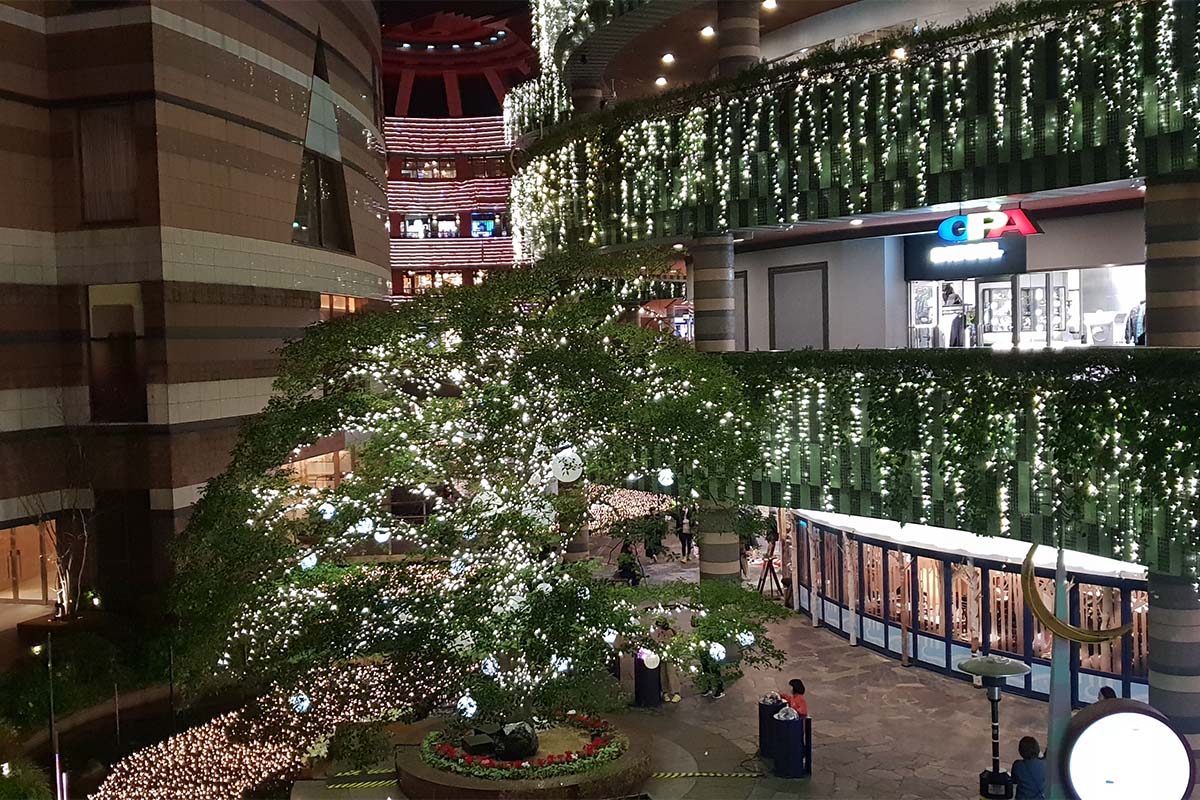Canal City Hakata open-air shopping complex with canal and entertainment signage