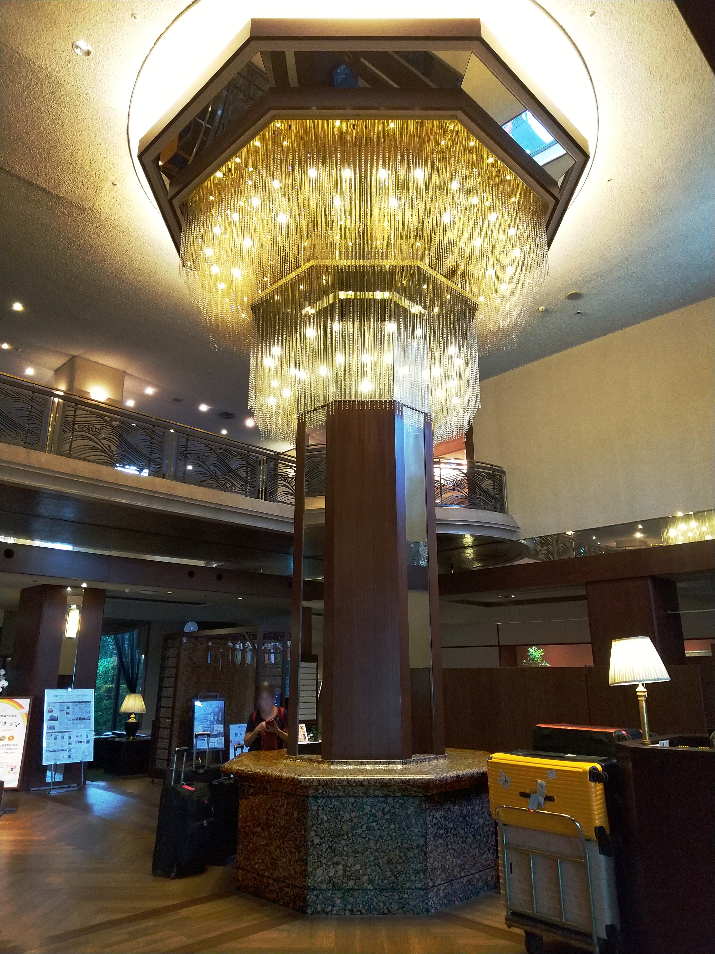 Nishitetsu Grand Hotel Fukuoka lobby chandelier — ornate electrolier with formal period detailing