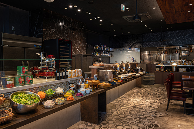 Breakfast buffet spread at Osteria Valentina — Japanese and Western selection