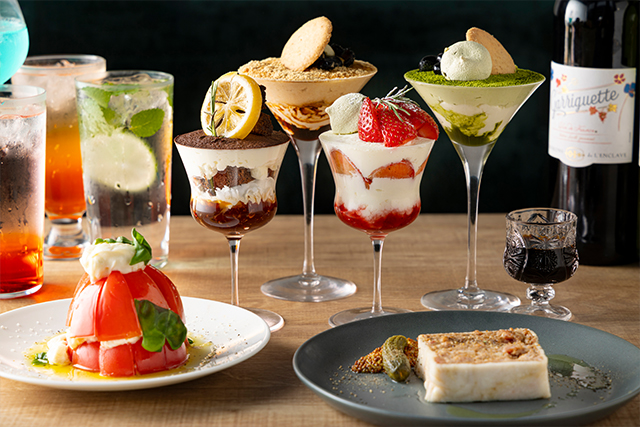 Near Equal restaurant dessert and cocktail spread at Tokyu Stay Hakata
